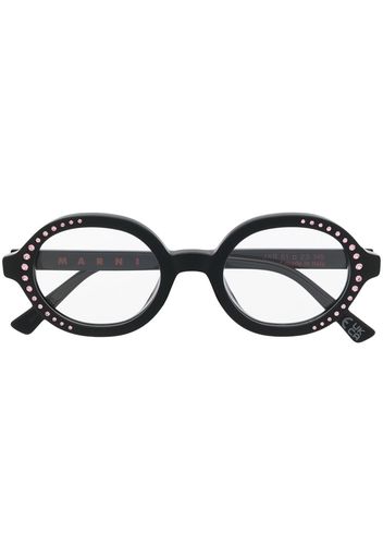 Marni Eyewear JXR Nakagin crystal-embellished glasses - Schwarz