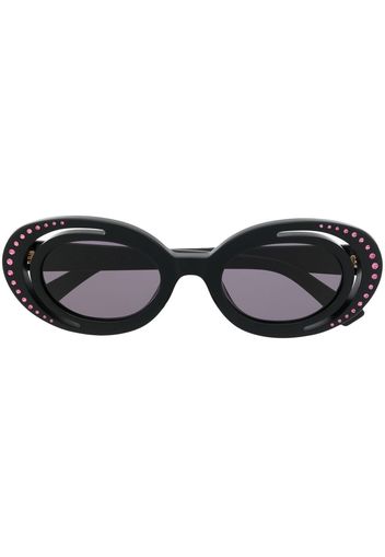 Marni Eyewear crystal-embellishment oval-frame sunglasses - Schwarz