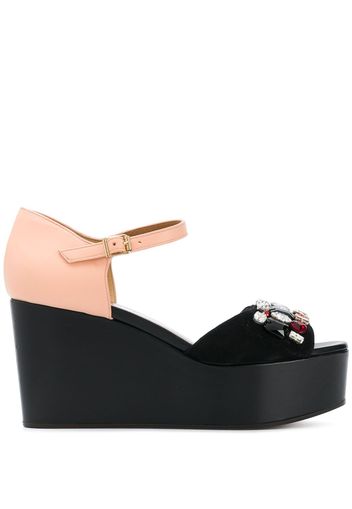 Marni Verzierte Flatform-Sandalen - Schwarz