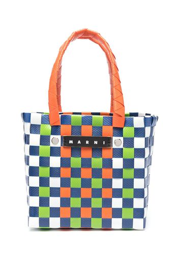 Marni Kids Gewebter Shopper mit Logo - Blau