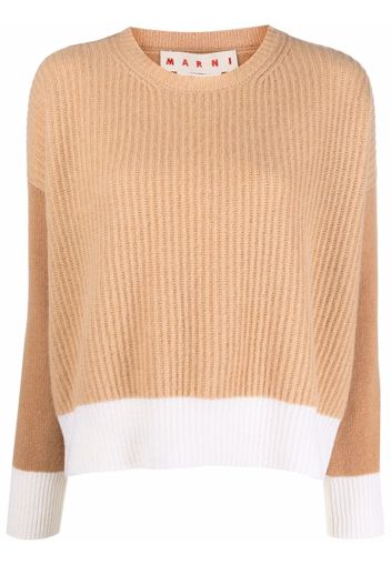 Marni Zweifarbiger Kaschmirpullover - Nude