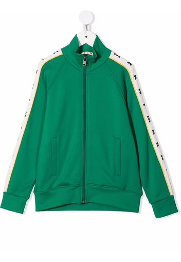 Marni Kids Bomberjacke mit Logo-Streifen - Grün