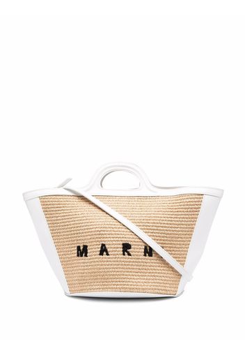 Marni Handtasche mit Logo-Print - Nude