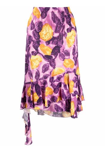 Marni Midirock mit grafischem Print - Violett