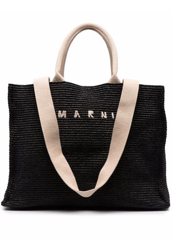 Marni embroidered-logo tote bag - Schwarz