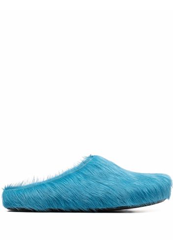 Marni textured calf hair clog slippers - Blau