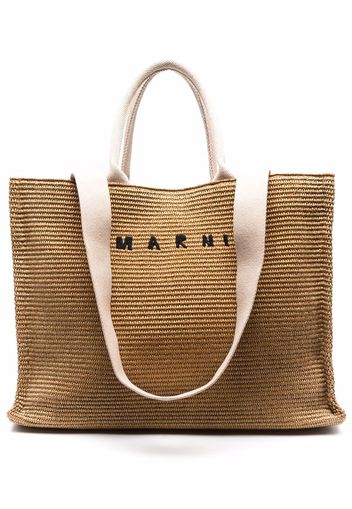 Marni logo shopper tote - Nude