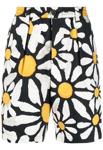 Marni floral-print cotton bermuda shorts - Schwarz