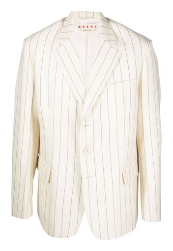 Marni notched lapels striped blazer - Nude