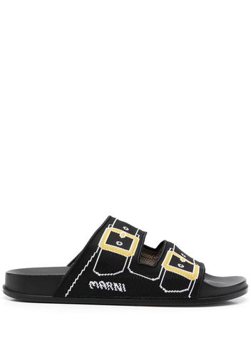 Marni tromp l'oeil print sandals - Schwarz