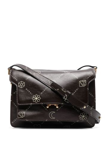 Marni embossed print crossbody bag - Braun