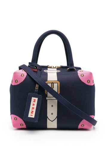 Marni Cubic jacquard-pattern tote bag - Blau