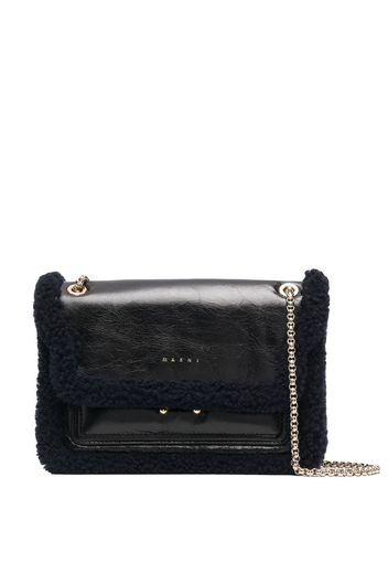 Marni Schultertasche mit Shearling - Schwarz