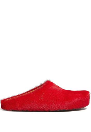 Marni Sabot brushed leather slides - Rot