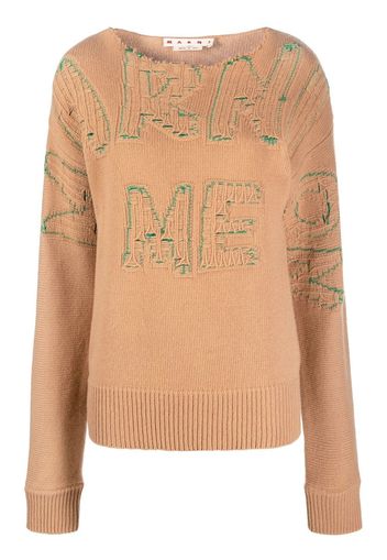 Marni Pullover mit Logo-Stickerei - Nude