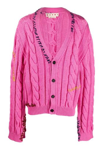 Marni Cardigan mit Zopfmuster - Rosa