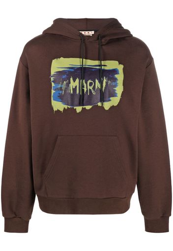 Marni Hoodie mit grafischem Print - Braun