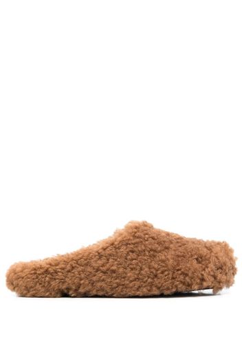 Marni shearling slip-on mules - Braun