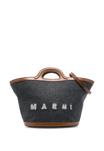 Marni logo-print tote bag - Blau