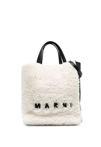 Marni Museo shearling tote bag - Weiß