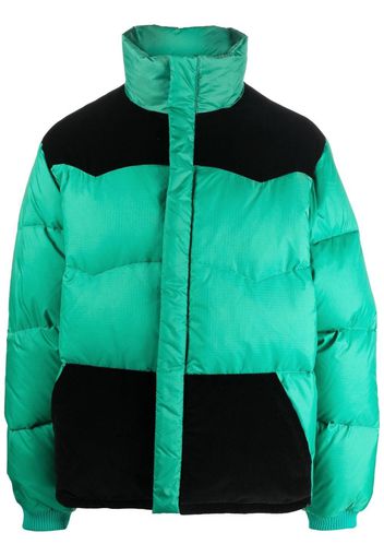 Marni colour-block feather-down jacket - Grün