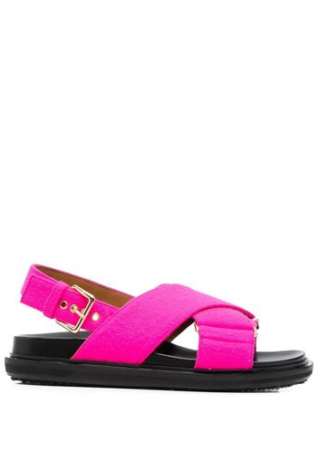 Marni crossover-strap leather sandals - Rosa