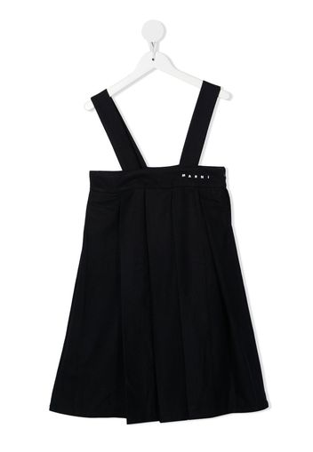 Marni Kids embroidered-logo midi dress - Blau