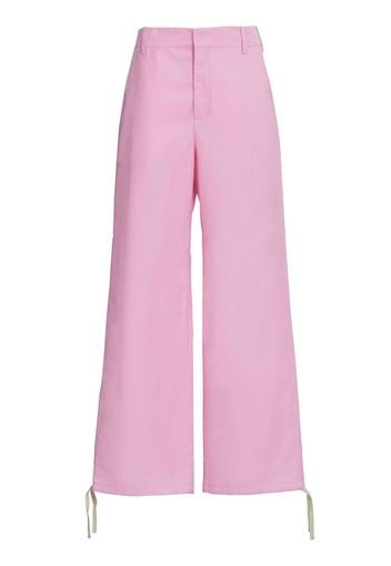 Marni Gerade Hose mit Logo-Stickerei - Rosa