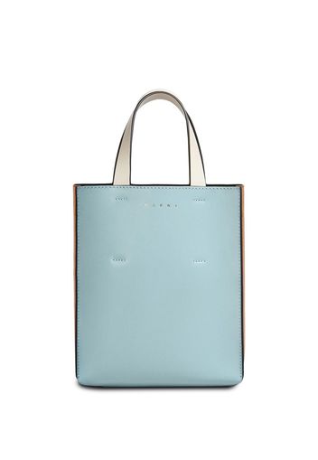 Marni two-tone leather tote bag - Blau