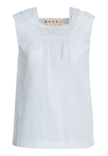 Marni ruched sleeveless cotton top - Weiß