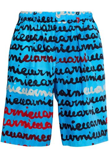 Marni handwriting-print shorts - Blau