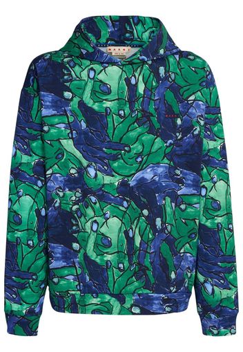 Marni graphic-print long-sleeve hoodie - Grün