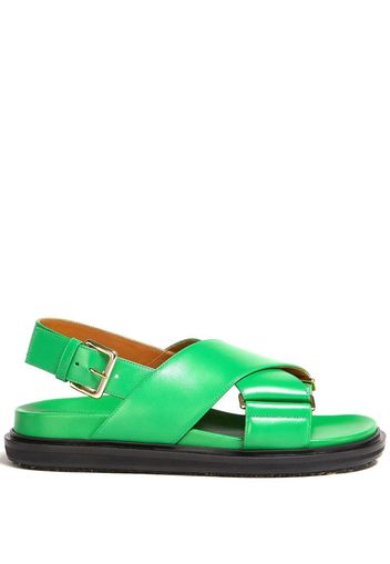 Marni Fussbett cross-strap slingback sandals - Grün