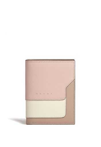 Marni colour-block leather wallet - Nude