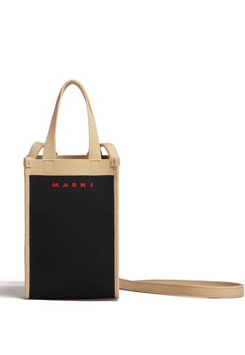 Marni logo print shopping bag - Schwarz