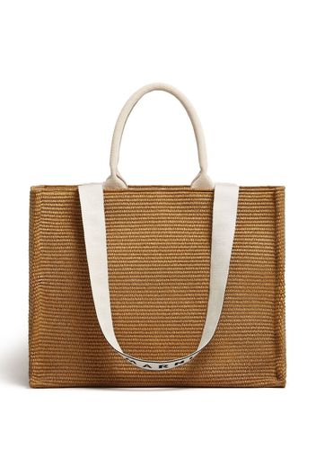 Marni logo shopper tote - Braun