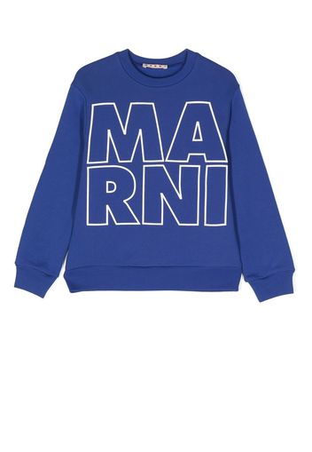 Marni Kids Sweatshirt mit Logo-Print - Blau