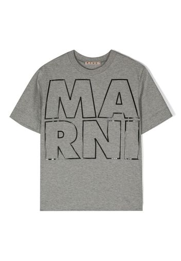 Marni Kids raised-logo T-shirt - Grau