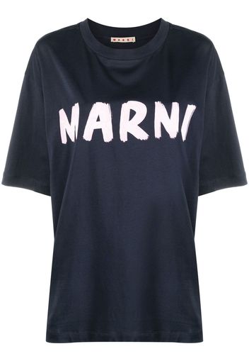 Marni logo-print short-sleeved T-shirt - Blau