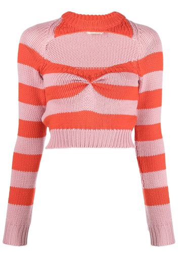 Marni striped cut-out jumper - Rosa