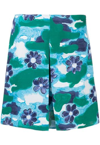 Marni floral-print mini skirt - Blau