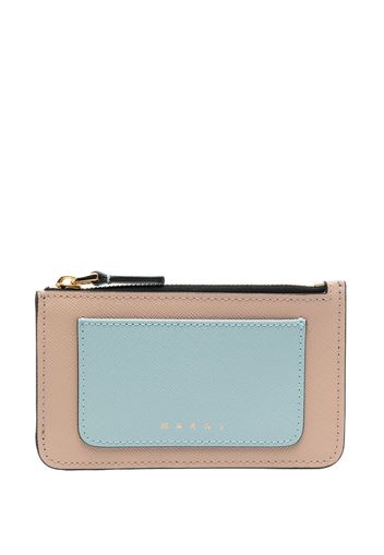 Marni embossed-logo cardholder wallet - Nude