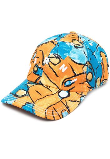 Marni embroidered-logo detail baseball cap - Orange