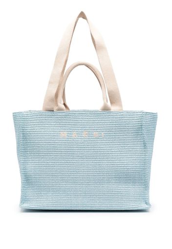 Marni embroidered-logo tote bag - Blau