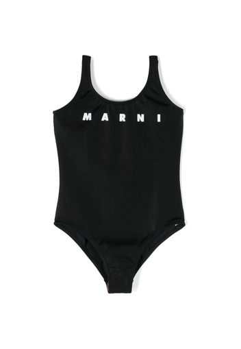 Marni Kids logo-print swimsuit - Schwarz