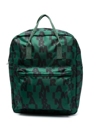 Marni Kids Rucksack mit Logo-Print - Grün