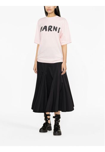 Marni logo-print cotton T-shirt - Rosa