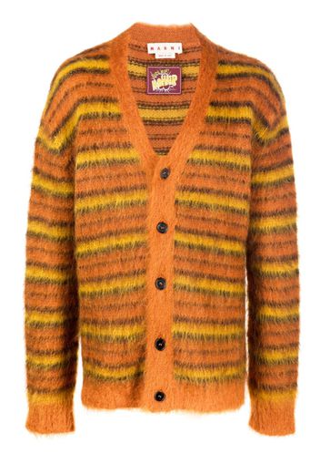 Marni striped knitted cardigan - Orange