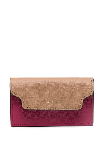 Marni Saffiano leather card case - Nude