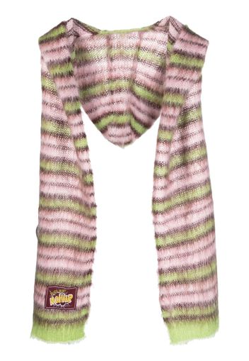 Marni striped mohair-blend hat - Rosa